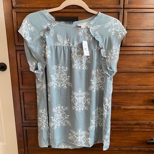 Boho pullover flutter sleeve shell